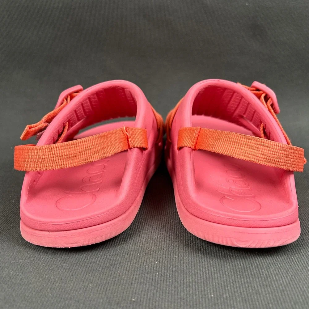 Chaco Chillos Sport Sandals Rubber Girls Coral Orange Adjustable Buckle Size 5‎